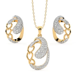 Efia Round Diamond Pendant Set